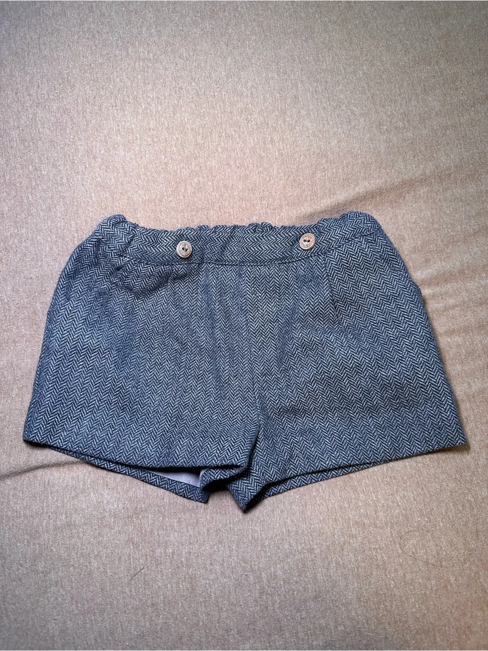 Classic Herringbone Boy’s Shorts - Gray